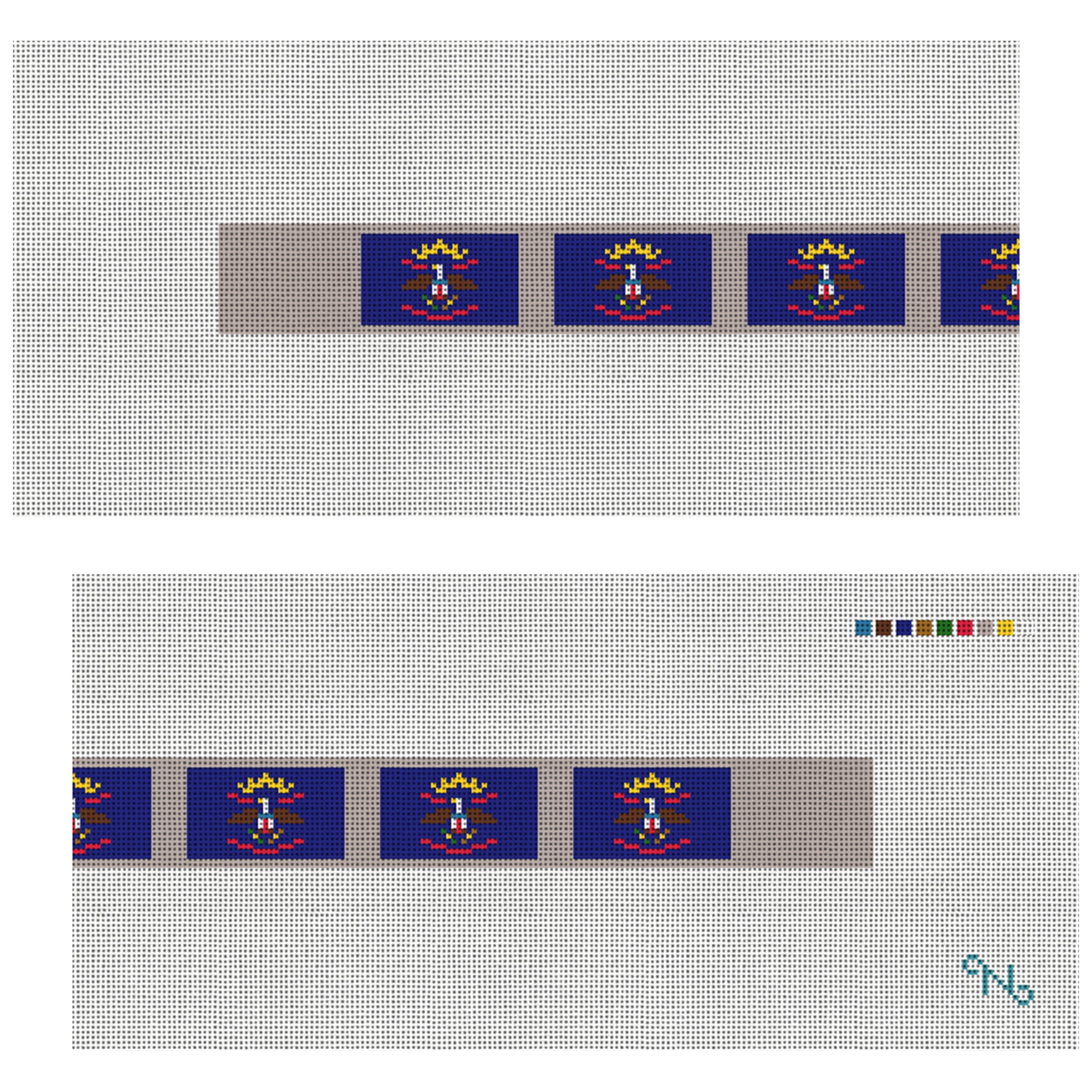North Dakota Flag Needlepoint Dog Collar Kit