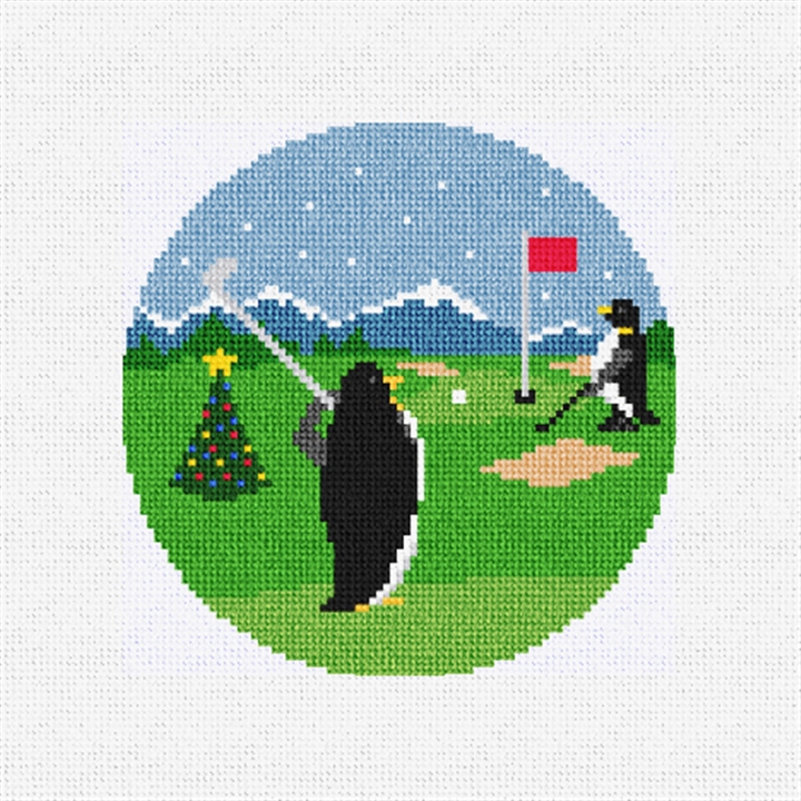 North Pole Penguins Needlepoint Ornament Kit