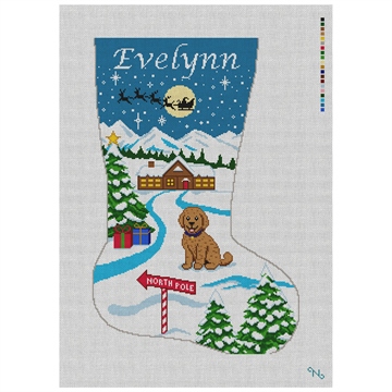 North Pole Stocking Needlepoint Kit