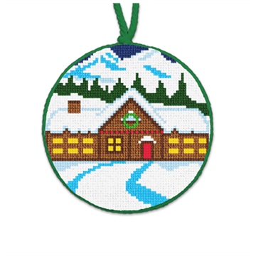 North Pole Workshop Needlepoint Ornament
