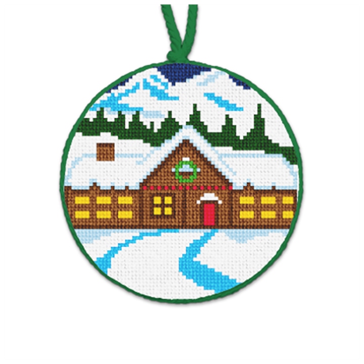 North Pole Workshop Needlepoint Ornament