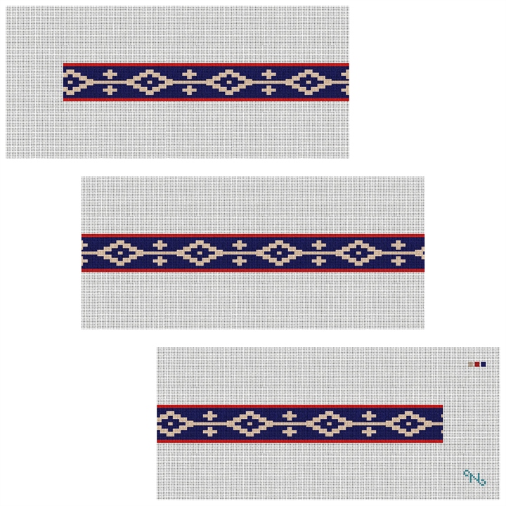 Northern Star Needlepoint Belt Kit Stitched Preview