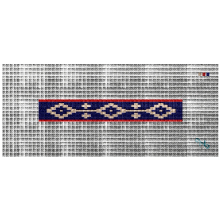 Northern Star Needlepoint Key Fob Kit Stitched Preview