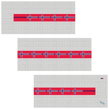 Norway Flag Needlepoint Belt Kit Stitched Preview