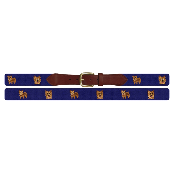Norwich Terrier Needlepoint Belt