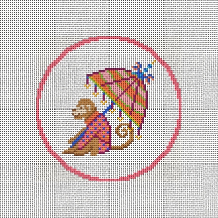 Not My Monkeys Pink Needlepoint Ornament Kit