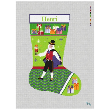 Nutcracker's Herr Drosselmeyer Needlepoint Kit Stitched Preview