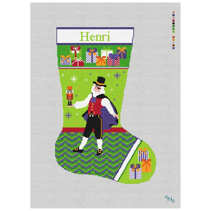 Nutcracker's Herr Drosselmeyer Needlepoint Kit Stitched Preview