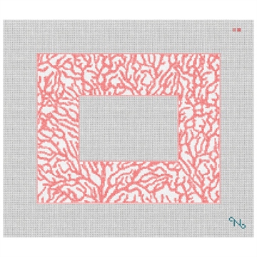 Ocean Coral Picture Frame Needlepoint Kit Stitched Preview