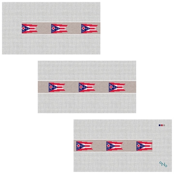 Ohio Flag Needlepoint Belt Kit Stitched Preview