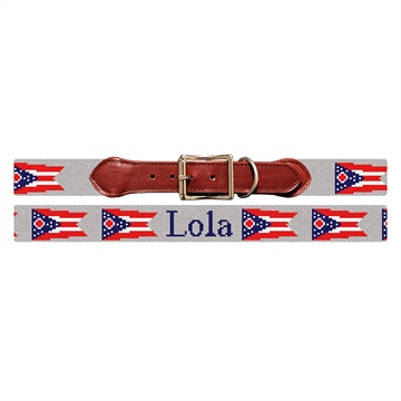 Ohio Flag Needlepoint Dog Collar