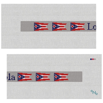 Ohio Flag Needlepoint Dog Collar Kit