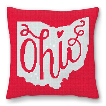 Ohio Needlepoint Pillow