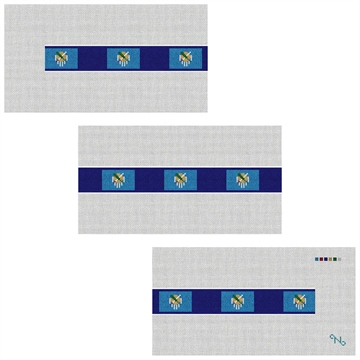 Oklahoma Flag Needlepoint Belt Kit Stitched Preview