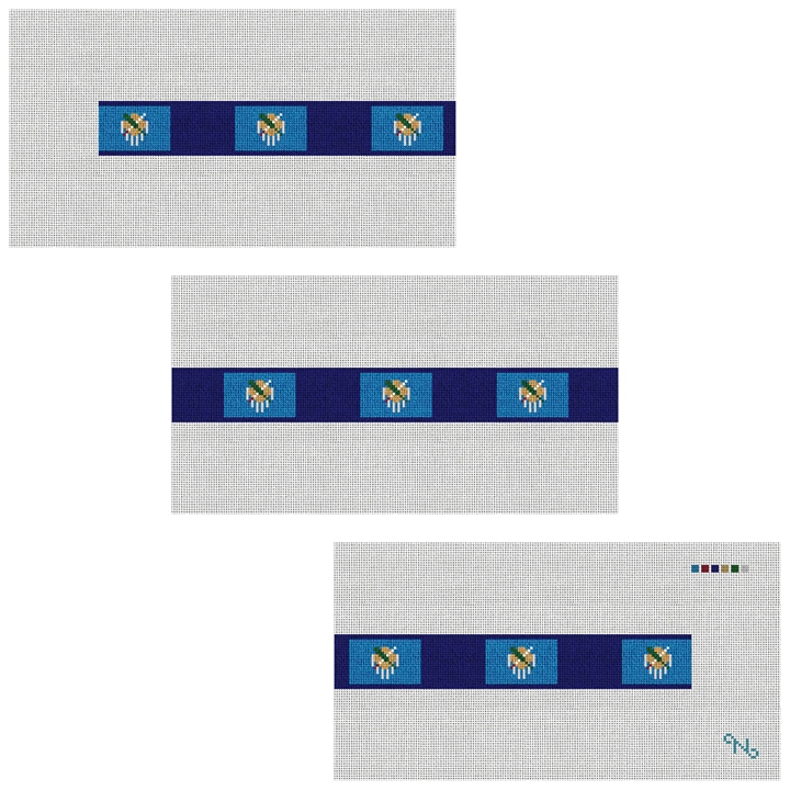 Oklahoma Flag Needlepoint Belt Kit Stitched Preview