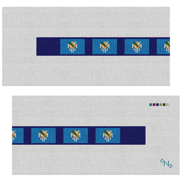 Oklahoma Flag Needlepoint Dog Collar Kit Stitched Preview