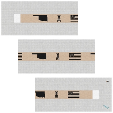 Oklahoma Oil Needlepoint Belt Kit Stitched Preview