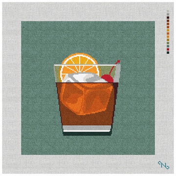 Old Fashioned Needlepoint Pillow Kit Stitched Preview