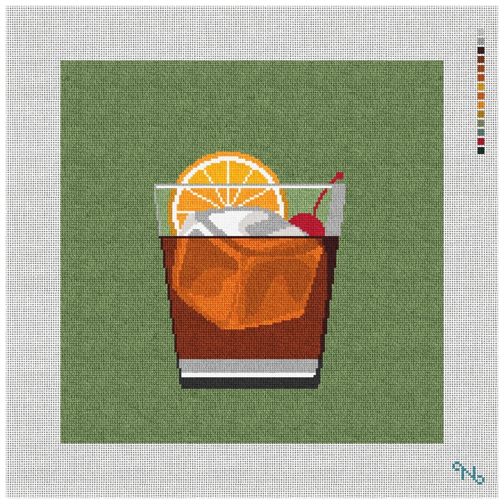 Old Fashioned Needlepoint Pillow Kit Stitched Preview