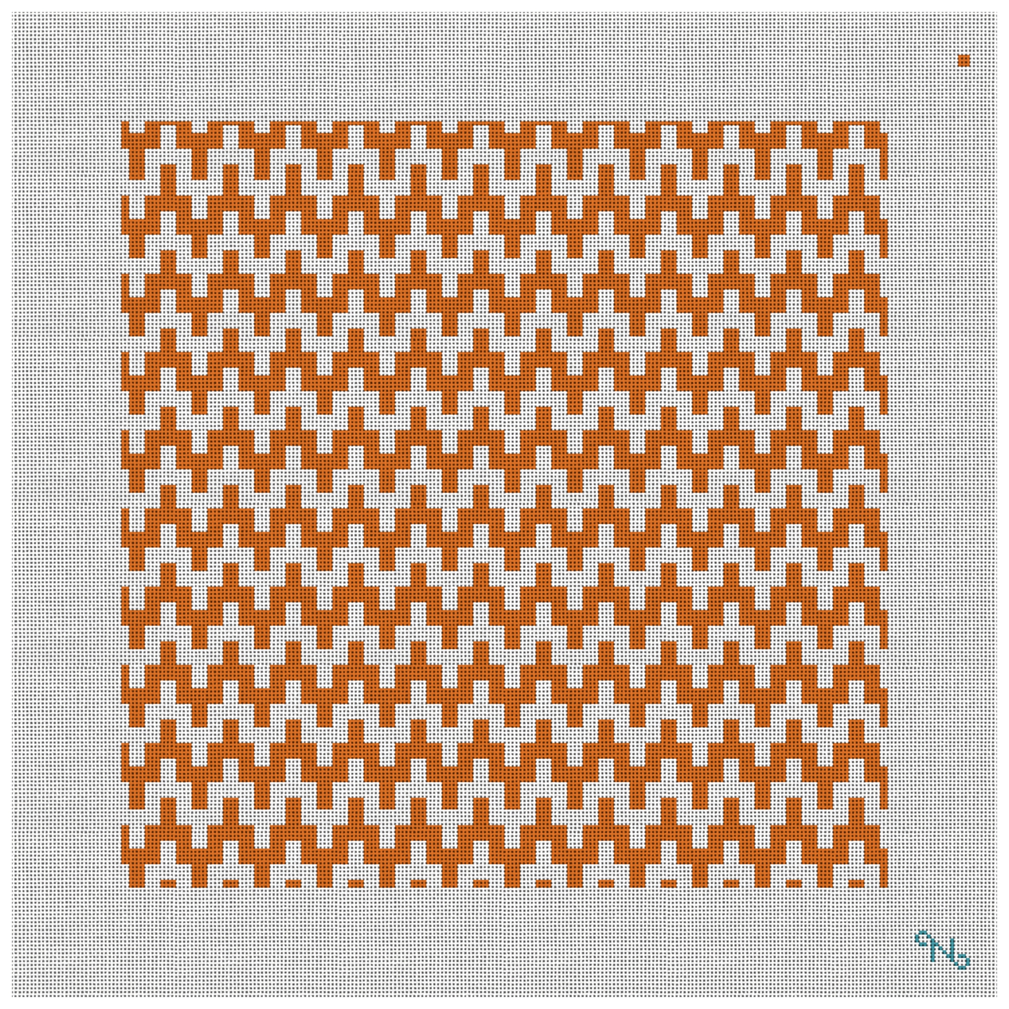 Orange Puebla Needlepoint Kit