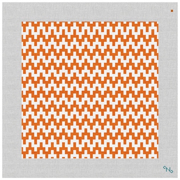 Orange Puebla Needlepoint Kit Stitched Preview