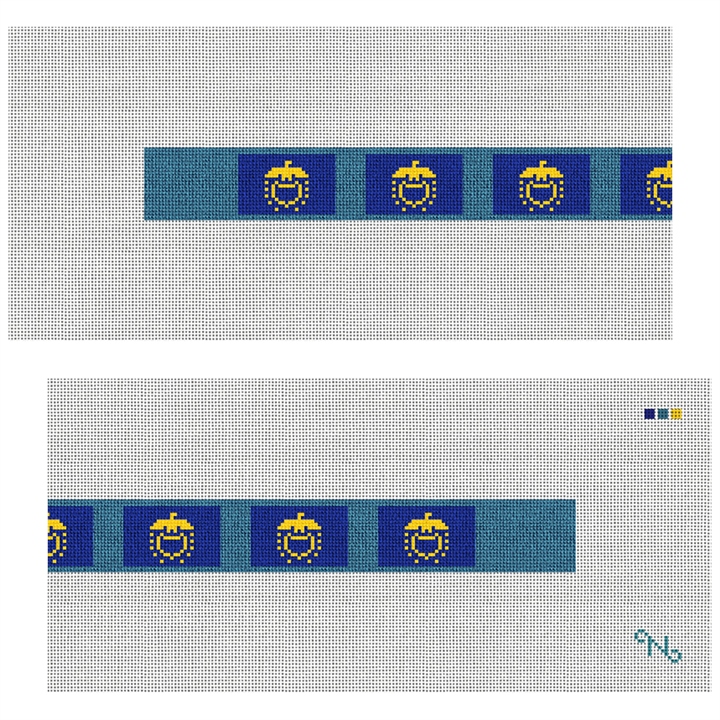 Oregon Flag Needlepoint Dog Collar Kit Stitched Preview