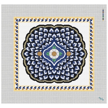 Ornamental Needlepoint Pillow Kit Stitched Preview