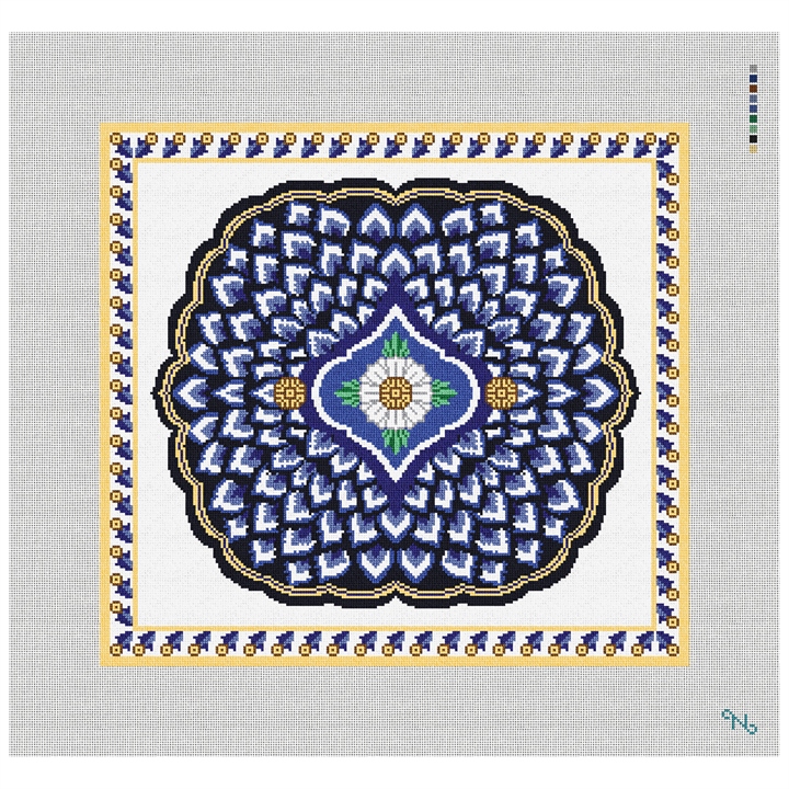 Ornamental Needlepoint Pillow Kit Stitched Preview