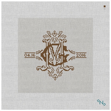 Ornate Monogram Needlepoint Pillow Kit