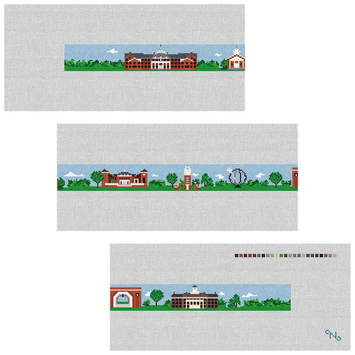 Oxford Ohio Landscape Needlepoint Belt Kit Stitched Preview