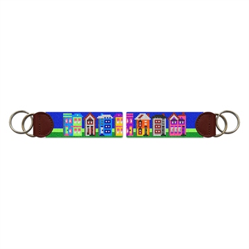 Painted Ladies Needlepoint Key Fob