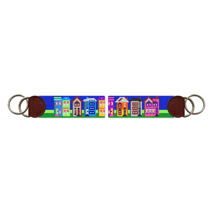Painted Ladies Needlepoint Key Fob