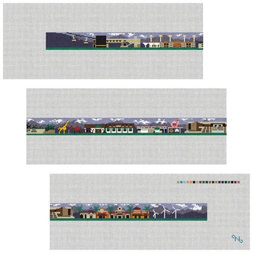 Palm Desert Needlepoint Belt Kit Stitched Preview