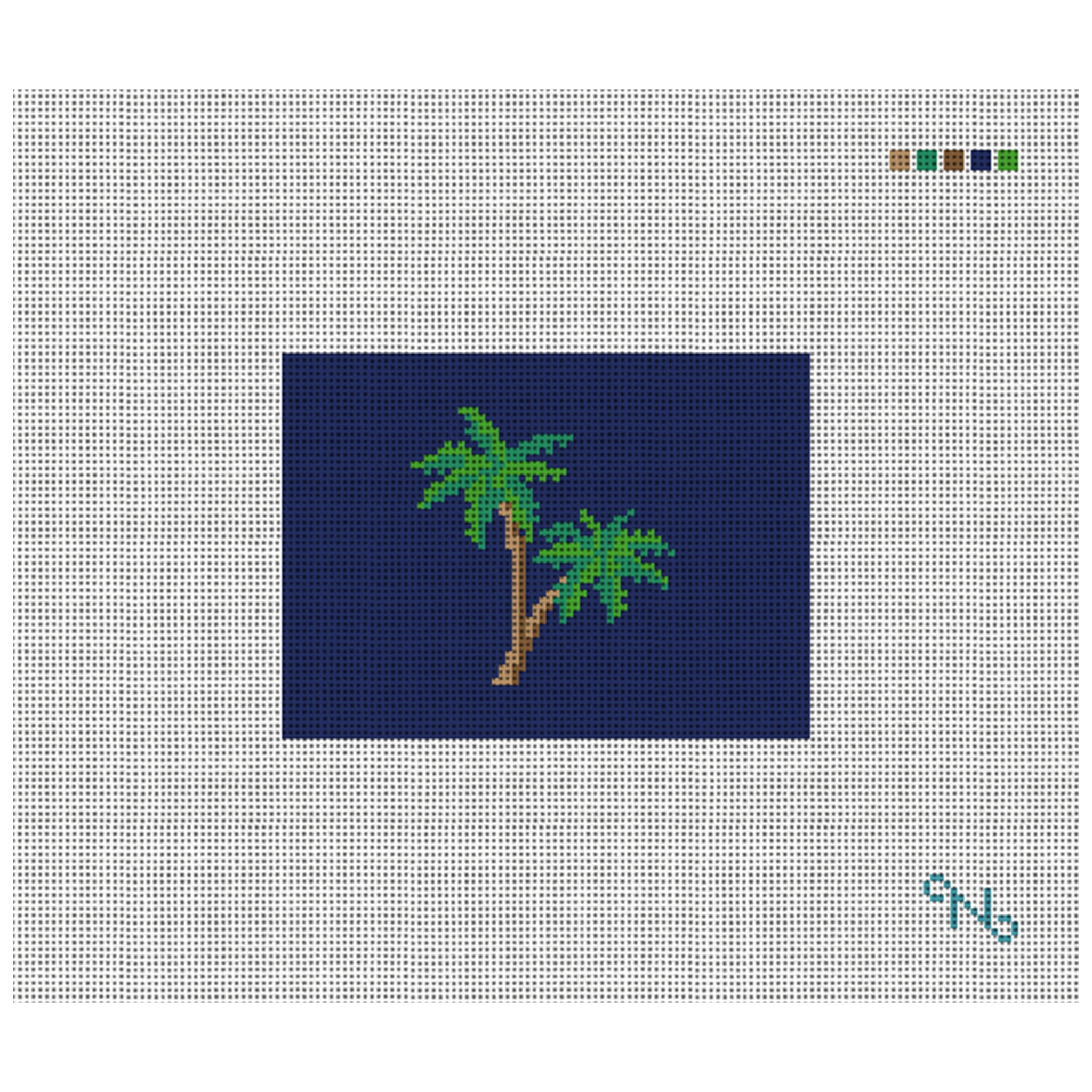 Palm Tree Needlepoint Card Wallet Kit