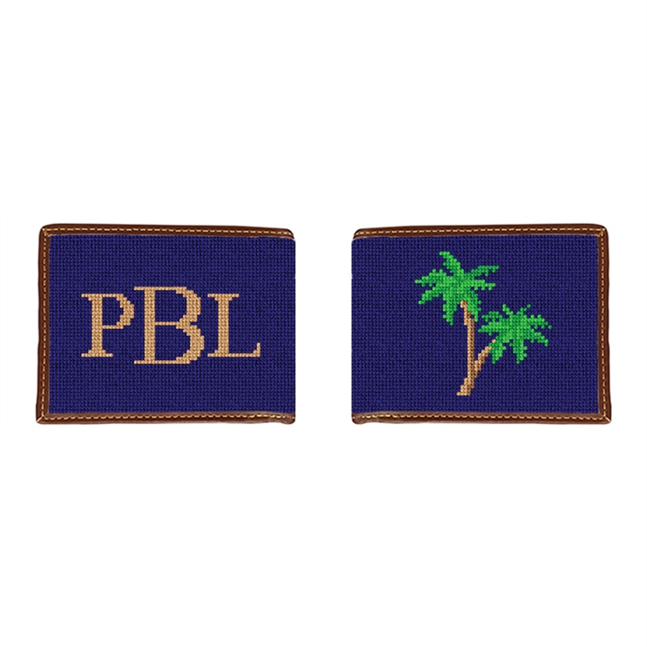Palm Tree Needlepoint Wallet 