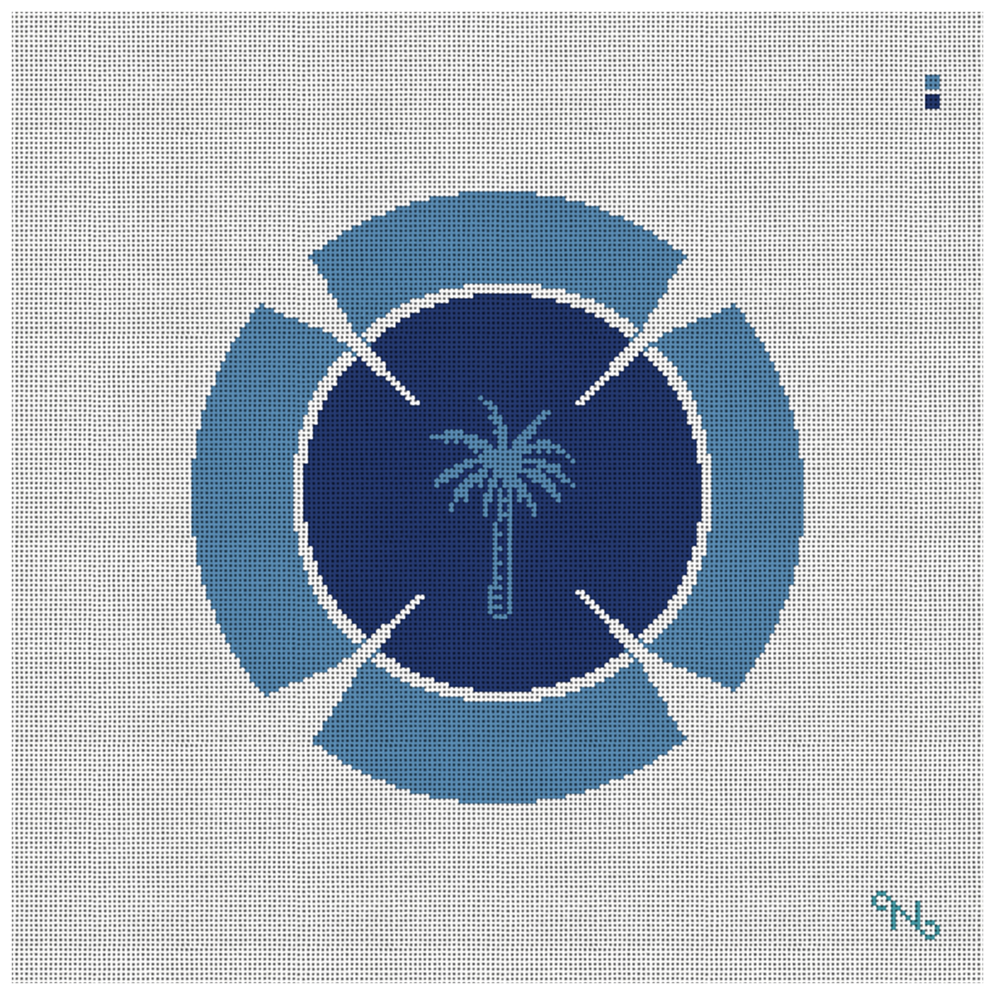 Palm Yarmulke Needlepoint Kit