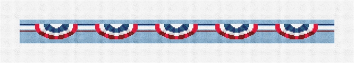 Patriotic Celebration Needlepoint Dog Collar Kit Stitched Preview