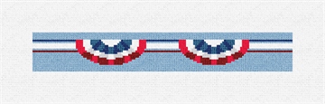 Patriotic Celebration Needlepoint Key Fob Kit Stitched Preview