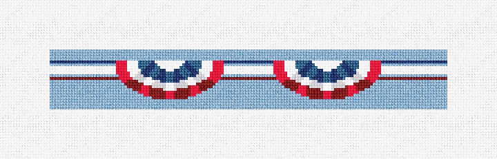 Patriotic Celebration Needlepoint Key Fob Kit Stitched Preview