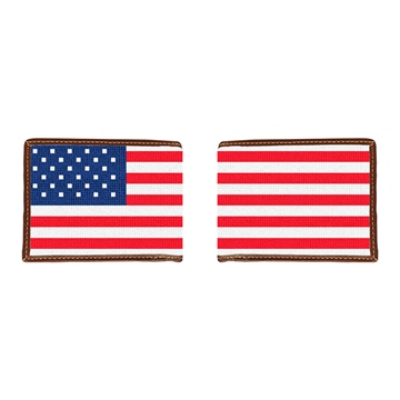 Patriotic US Flag Needlepoint Wallet