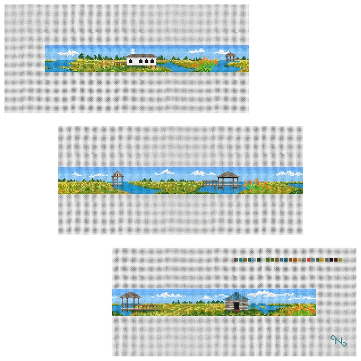 Pawleys Island Needlepoint Belt Kit Stitched Preview