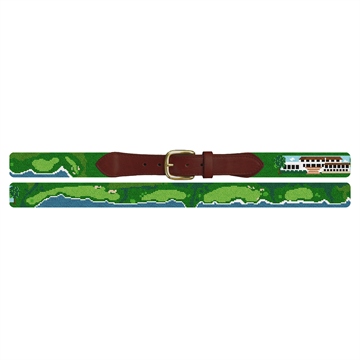 Pebble Beach Golf Course Needlepoint Belt