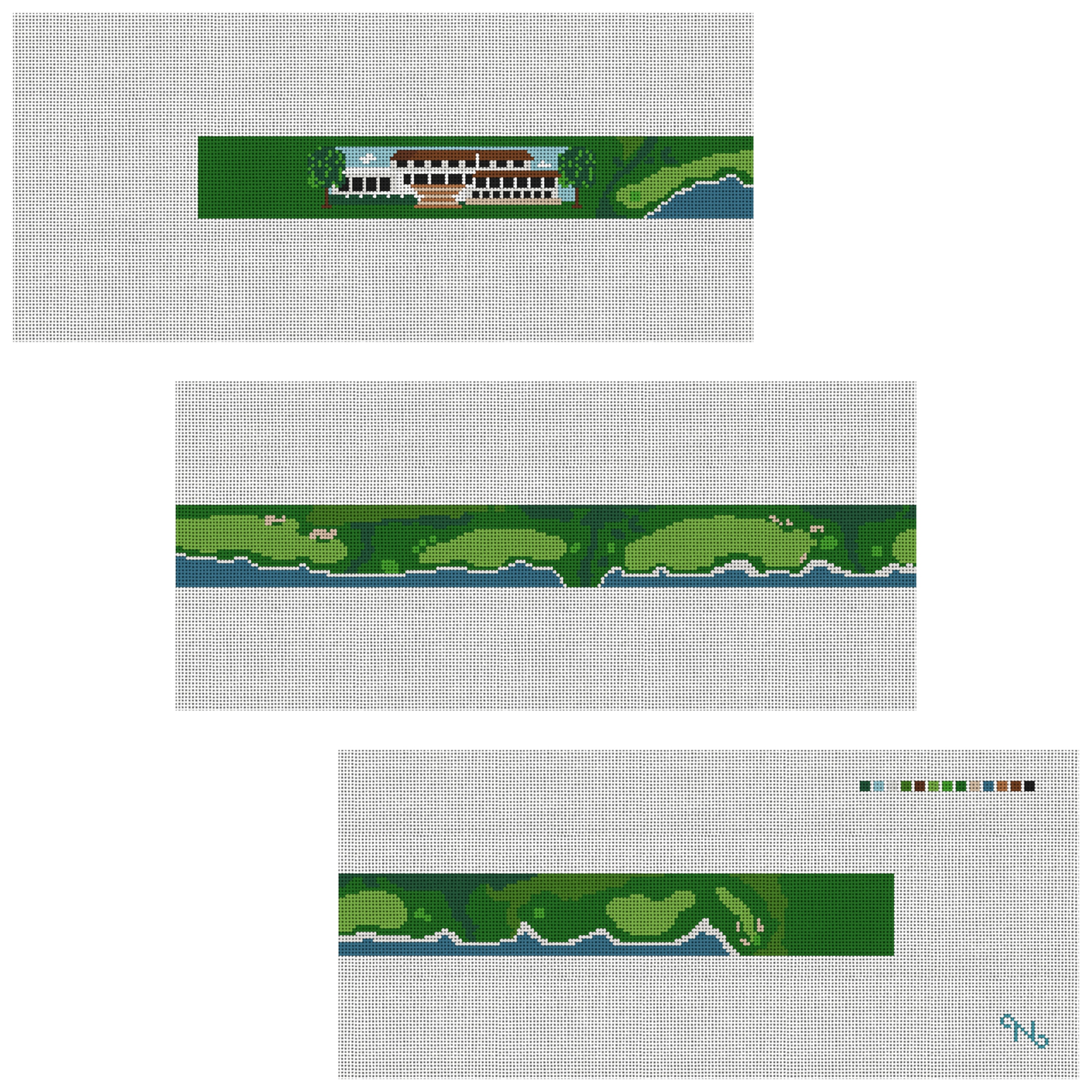 Pebble Beach Golf Course Needlepoint Belt Kit