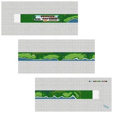 Pebble Beach Golf Course Needlepoint Belt Kit Stitched Preview