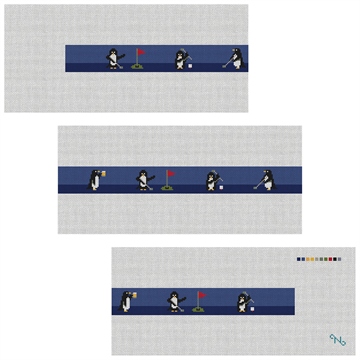 Penguins On Par Needlepoint Belt Kit