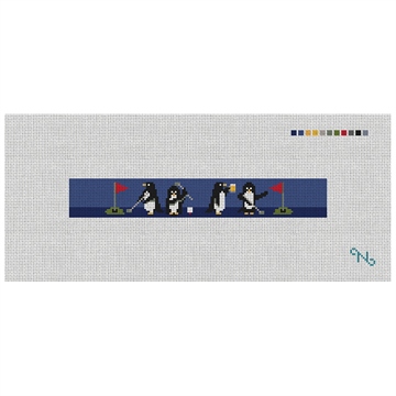 Penguins On Par Needlepoint Key Fob Kit