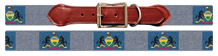 Pennsylvania Flag Needlepoint Dog Collar