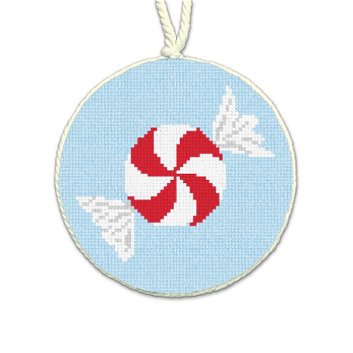 Peppermint Needlepoint Ornament
