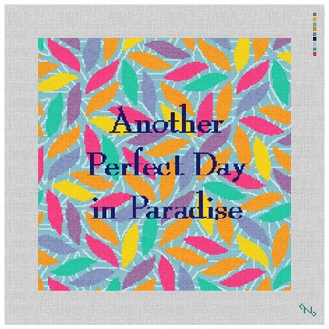 Perfect Day Needlepoint Pillow Kit Stitched Preview