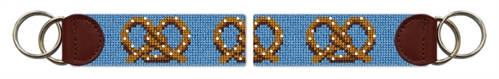 Perfect Pretzel Needlepoint Key Fob